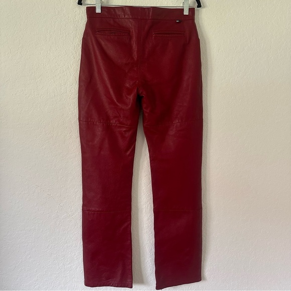 Tommy Hilfiger Vintage Red Leather Pants Size 7 - Picture 2 of 9